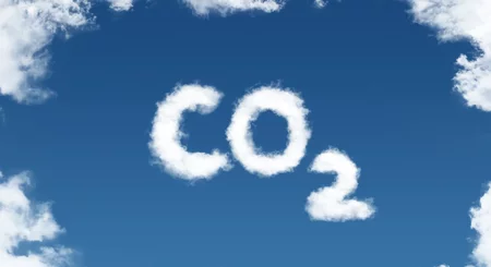 Wolkenschriftzug „CO₂“